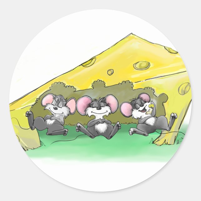 Pegatina Redonda Mic, Mac y Moe's Feast Of Thanksending (Anverso)