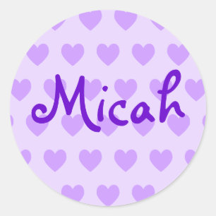 Pegatina Redonda Micah en morado