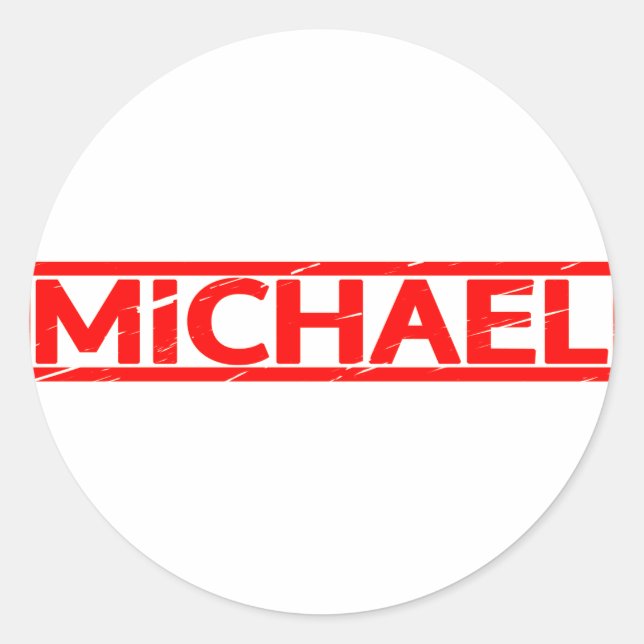Pegatina Redonda Michael Stamp (Anverso)