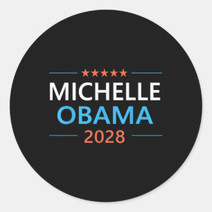 Pegatina Redonda Michelle Obama 2028 para las elecciones presidenci