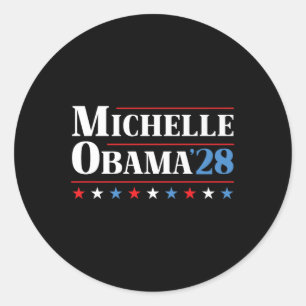 Pegatina Redonda Michelle Obama 2028 para presidente Premium