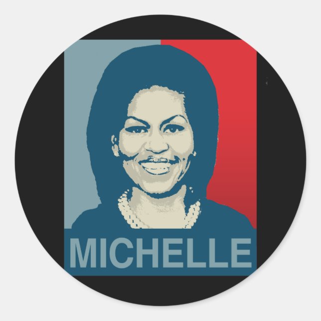 Pegatina Redonda MICHELLE OBAMA HOPE -.png (Anverso)