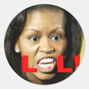 Pegatina Redonda Michelle Obama LOL