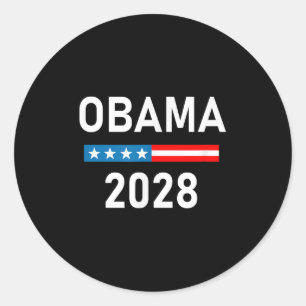 Pegatina Redonda Michelle Obama para el presidente Obama 2028