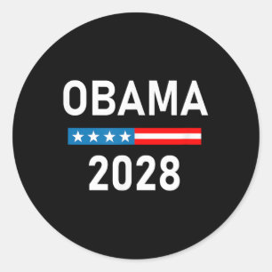 Pegatina Redonda Michelle Obama para el presidente Obama 2028