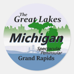 PEGATINA REDONDA MICHIGAN