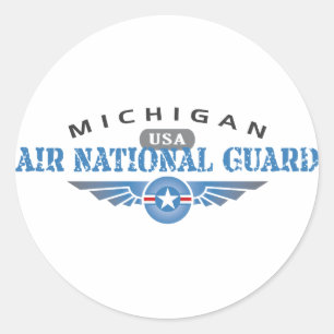 Pegatina Redonda Michigan Air National Guard