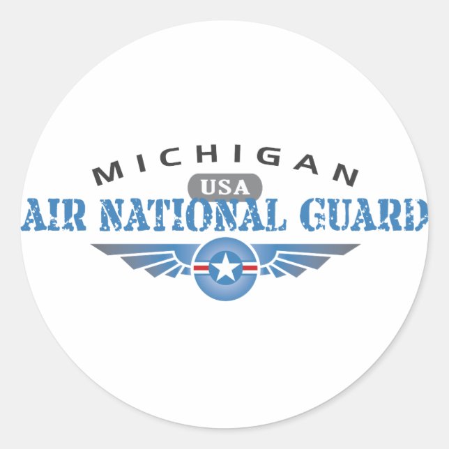 Pegatina Redonda Michigan Air National Guard (Anverso)