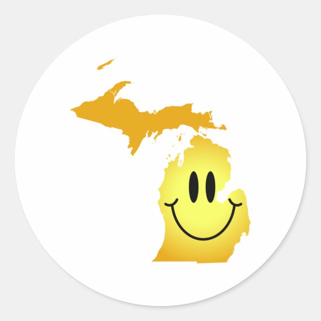 Pegatina Redonda Michigan Face (Anverso)