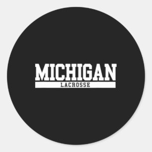 Pegatina Redonda Michigan Lacrosse 1