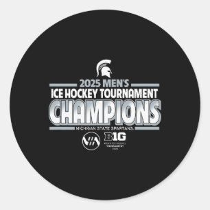 Pegatina Redonda Michigan State Spartans Hockey Masculino Campeón d
