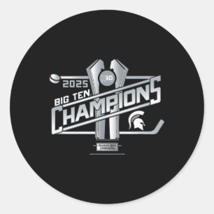 Pegatina Redonda Michigan State Spartans Hockey sobre Hielo Masculi