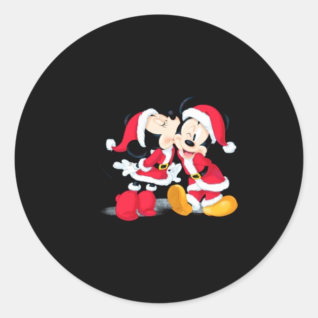 Pegatina Redonda Mickey Minnie Jingle Bell Fun  (Anverso)