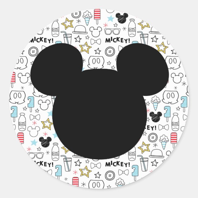 Pegatina Redonda Mickey Mouse Fun Birthday  Round sticker (Anverso)