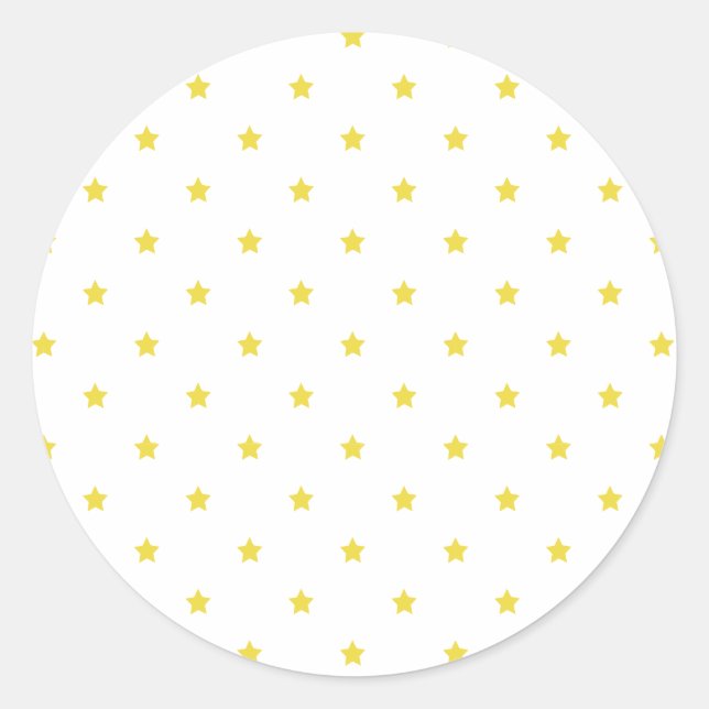 Pegatina Redonda Micro Estrellas Amarillo Dorado - Blanco (Anverso)