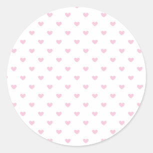 Pegatina Redonda Micro Hearts Rosa Claro - Blanco