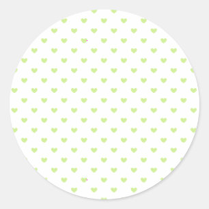 Pegatina Redonda Micro Hearts Spring Green - Blanco