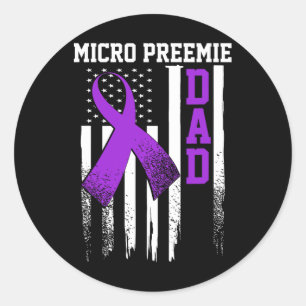 Pegatina Redonda Micro Preemie Nicu Nuevo Papá Nacimiento Prematuro