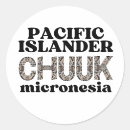Pegatina Redonda Micronesia Chuukese