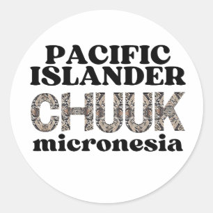 Pegatina Redonda Micronesia Chuukese
