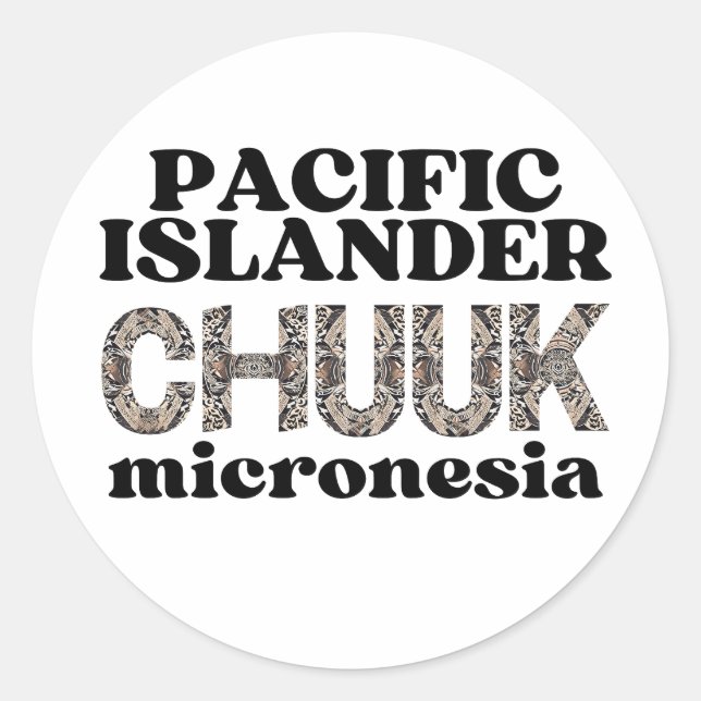 Pegatina Redonda Micronesia Chuukese (Anverso)