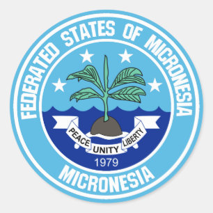 Pegatina Redonda Micronesia Round Emblem