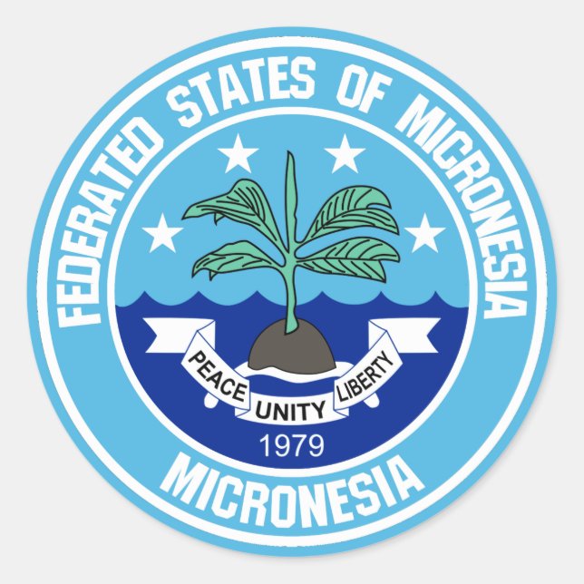 Pegatina Redonda Micronesia Round Emblem (Anverso)