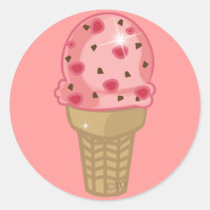 Pegatina Redonda Microprocesador de chocolate de la cereza