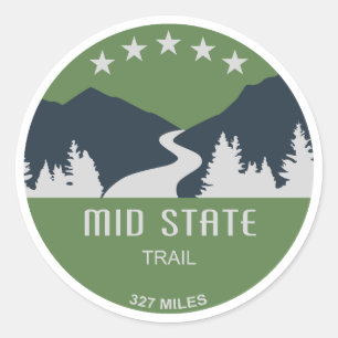 Pegatina Redonda Mid State Trail Pennsylvania
