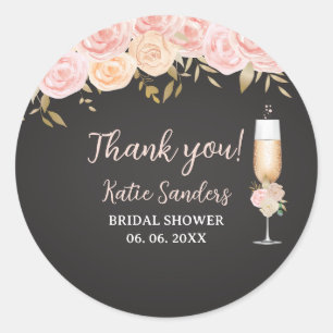 Pegatina Redonda Midday Mimosa Bridal Shower Opulent Blooms