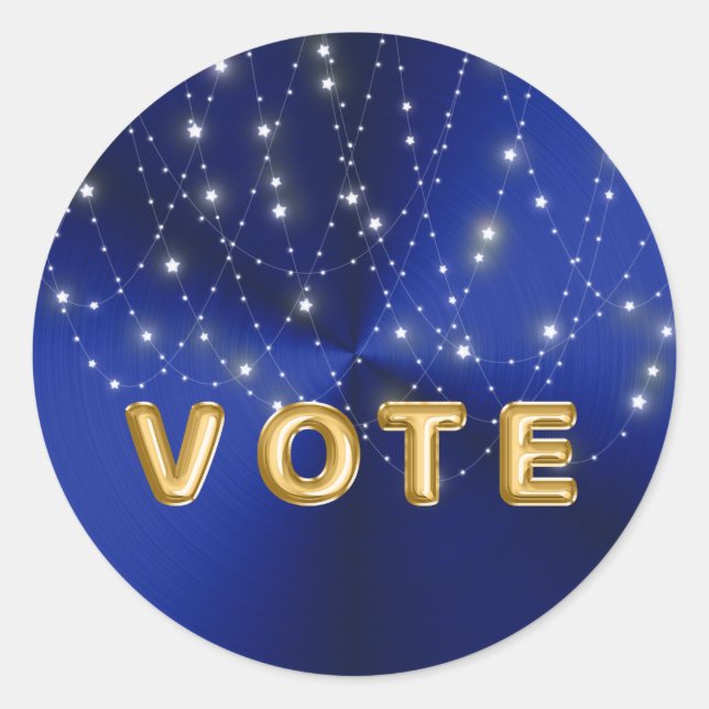Pegatina Redonda Midnight Blue Starlight Cascade Vote (Anverso)
