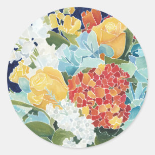 Pegatina Redonda Midnight Florals II