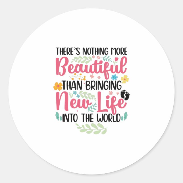 Pegatina Redonda Midwife Midwives Doula Obstetrician Midwifery Job (Anverso)