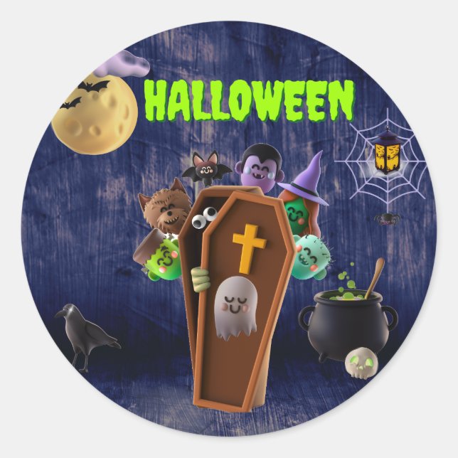 Pegatina Redonda Miedo (Anverso)