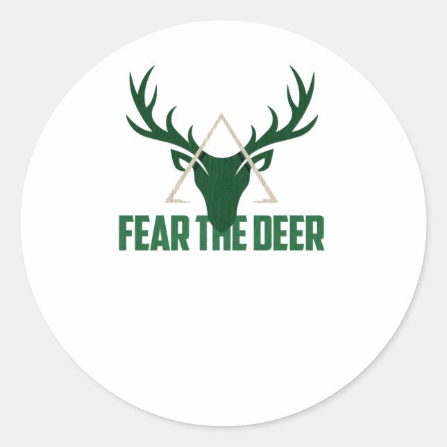 Pegatina Redonda Miedo al baloncesto Deer Buck 2 (Anverso)
