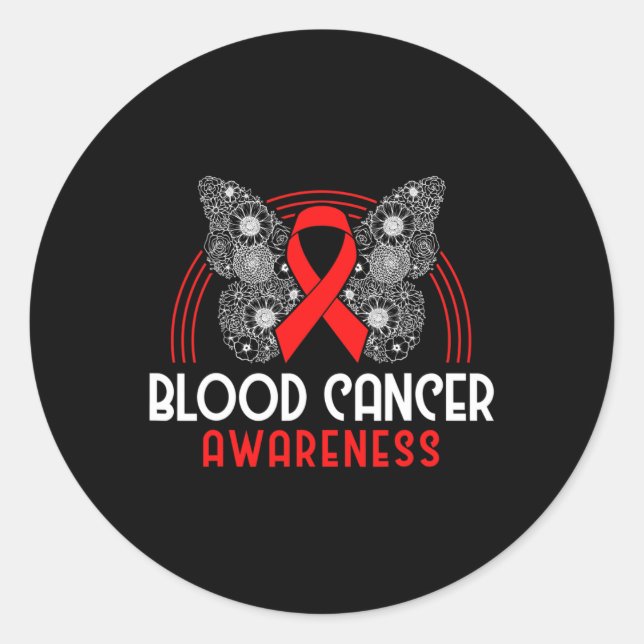 Pegatina Redonda Mieloma Plasmático Sobreviviente de Cáncer de Sang (Anverso)