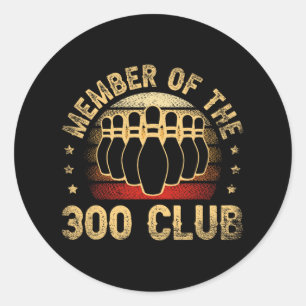 Pegatina Redonda Miembro Del Club 300 Para Un Bowling