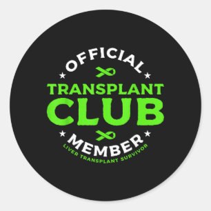 Pegatina Redonda Miembro del Club de Trasplantes Superviviente de T