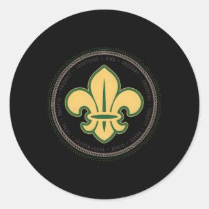 Pegatina Redonda Miembro Del Scout Oath Y Law Scout