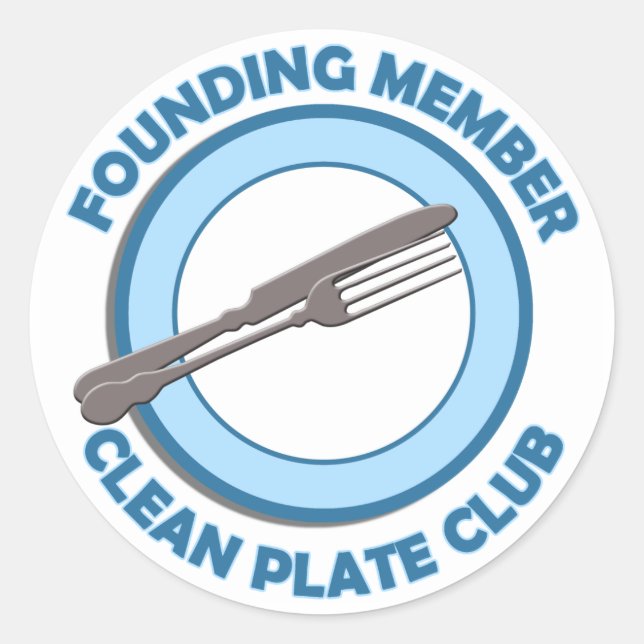 Pegatina Redonda Miembro fundador de Clean Plate Club (Anverso)