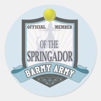 Pegatina Redonda Miembro oficial del bastón del Ejército Springador