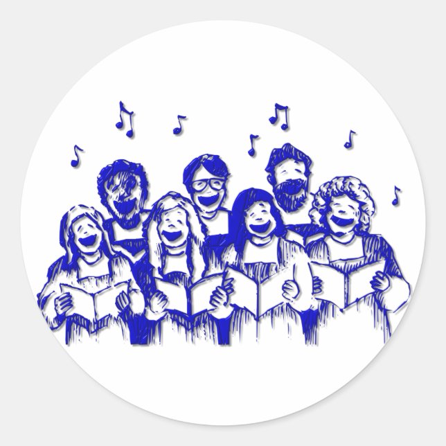 Pegatina Redonda Miembros del coro/cantantes (Anverso)