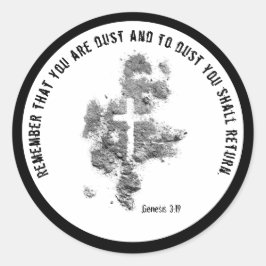 Pegatina Redonda Miércoles de Cuarzo Escritura Verso Cruce Clas de 