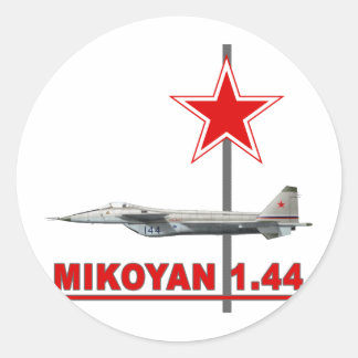 Pegatina Redonda Mig-1,44 ruso