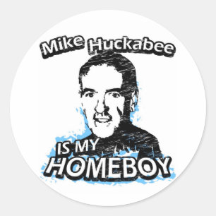 Pegatina Redonda Mike Huckabee es mi homeboy