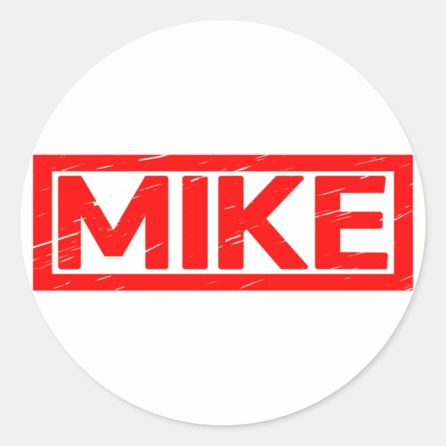 Pegatina Redonda Mike Stamp (Anverso)