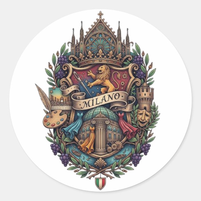 PEGATINA REDONDA MILÁN (Anverso)