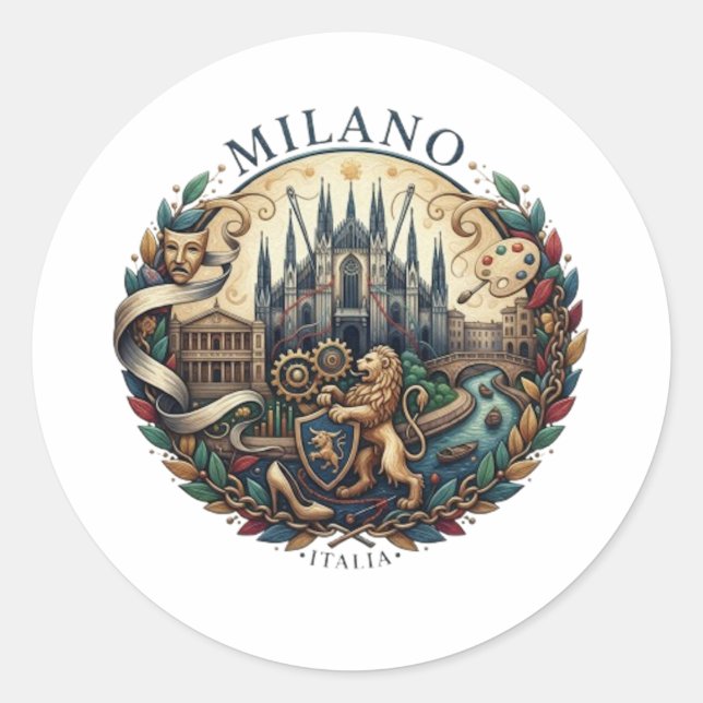 PEGATINA REDONDA MILÁN (Anverso)