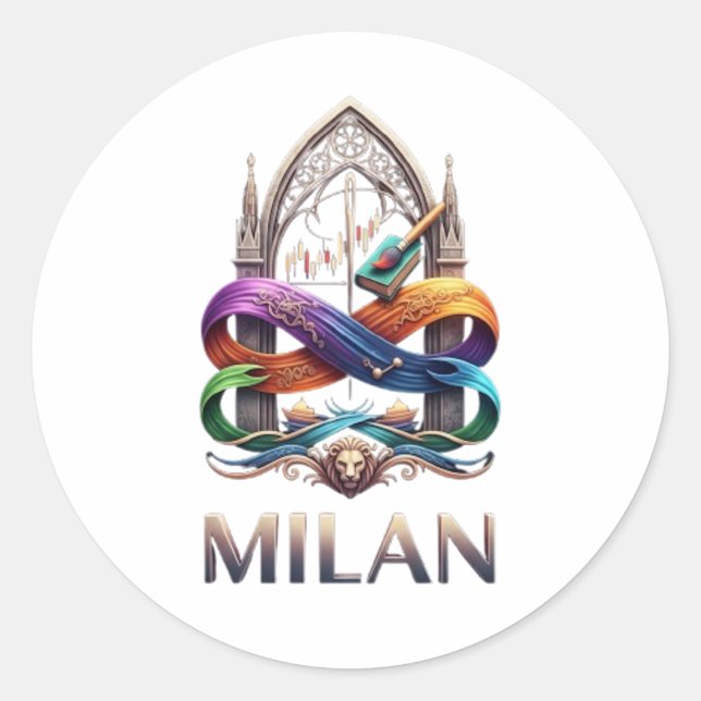PEGATINA REDONDA MILÁN (Anverso)