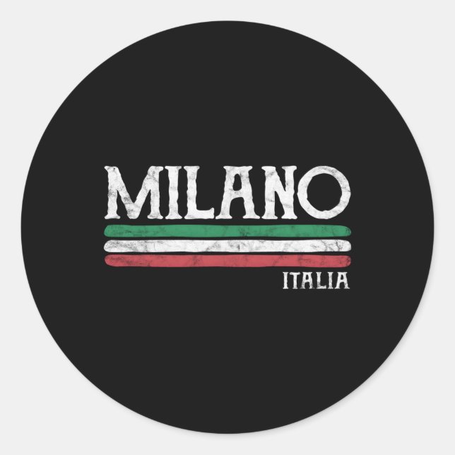 Pegatina Redonda Milán Italia Milán Italia Italiano (Anverso)